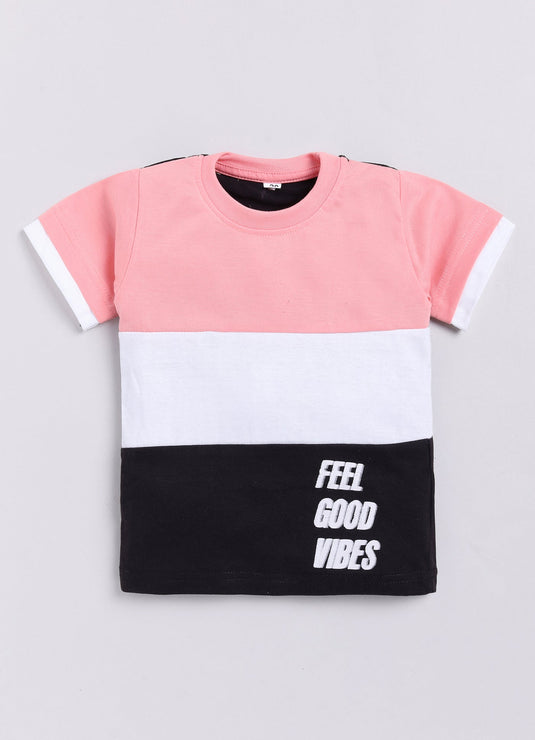 Feel Good Vibes Cotton Sinker Sweatshirt & Jogger Full Sleeves Clothing Set (ROSE White Black)
