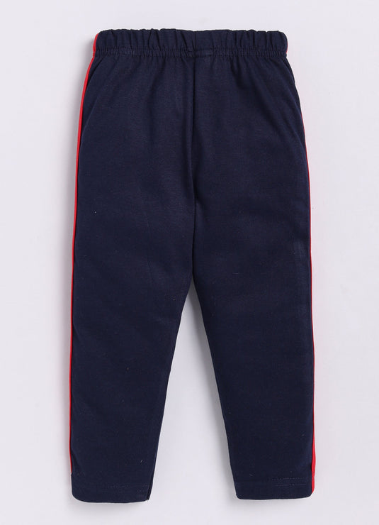 Stripes Chest Cotton Sinker Tee & Jogger Half Sleeve Clothing Set