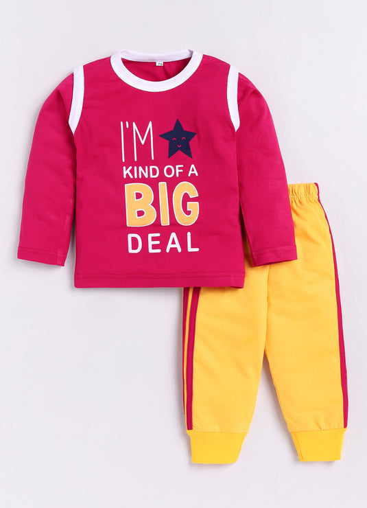 I'm Kind of big deal Cotton Sinker Sweatshirt & Jogger Full Sleeves Clothing Set