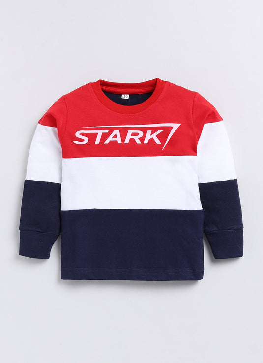 Stark Cotton Sinker Sweatshirt & Jogger Full Sleeves Clothing Set (Red White Navy)