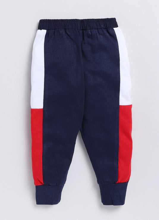 Stark Cotton Sinker Sweatshirt & Jogger Full Sleeves Clothing Set (Red White Navy)