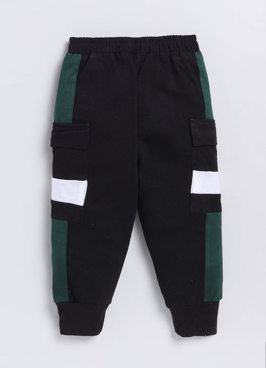 Streetwear Zipper Cotton Sinker Hoodie & Jogger Full Sleeves Clothing Set (Bottlegreen & Black)
