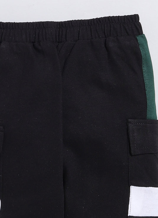 Streetwear Zipper Cotton Sinker Hoodie & Jogger Full Sleeves Clothing Set (Bottlegreen & Black)