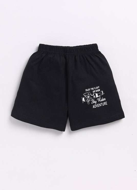 Kids' Olive Green T-Shirt and Shorts Set for kids Boys - Life is a Journey"