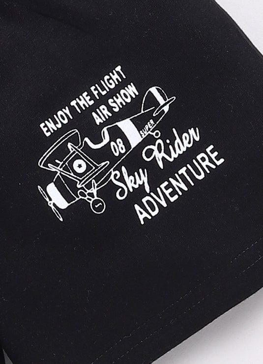 Kids' Olive Green T-Shirt and Shorts Set for kids Boys - Life is a Journey"