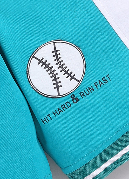 Sea Breeze T-Shirt and Shorts Set for Kids Boys/Girls (Sea Green & White)