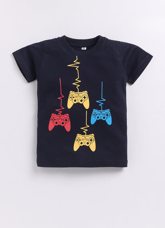 Game Controller Boys Black & Mustard T-Shirt and Shorts Set for kids Boys