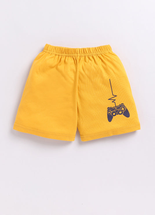 Game Controller Boys Black & Mustard T-Shirt and Shorts Set for kids Boys