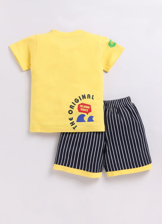 Sunny Palm tree Kids T-Shirt and Shorts Set for kids Boys