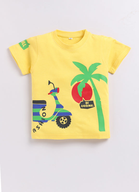 Sunny Palm tree Kids T-Shirt and Shorts Set for kids Boys