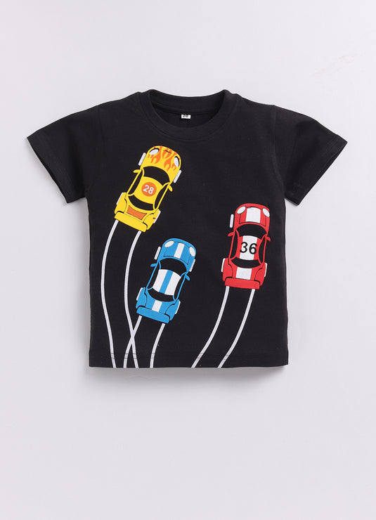 Stylish Cool Racer Summer T-shirt & Short Set for kids Boys