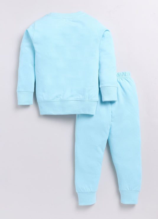 Athletic Club London Blue Full Sleeves Sweatshirt and Joggers Set for Girls/Boys