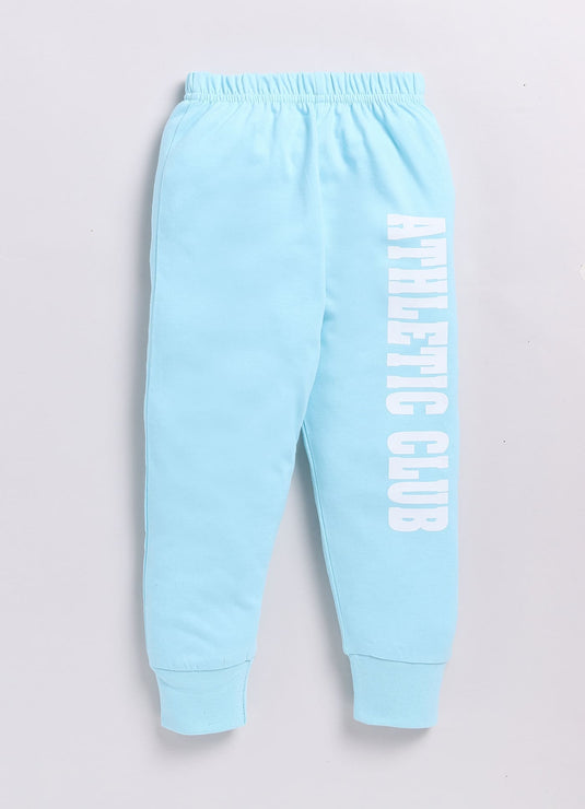 Athletic Club London Blue Full Sleeves Sweatshirt and Joggers Set for Girls/Boys