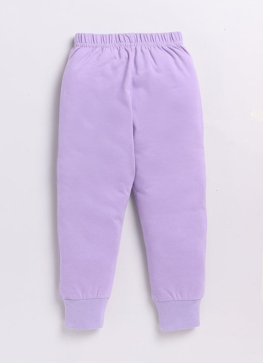 Stylish Lavender Baby Girl's Sweatshirt and Joggers Set