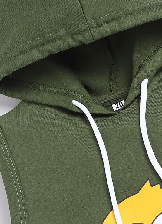 Baby Boy's Green Hoodie and Shorts Set