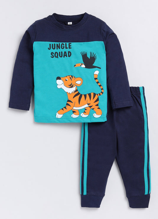 Jungle squad Cotton Sinker Sweatshirt & Jogger Full Sleeves Clothing Set