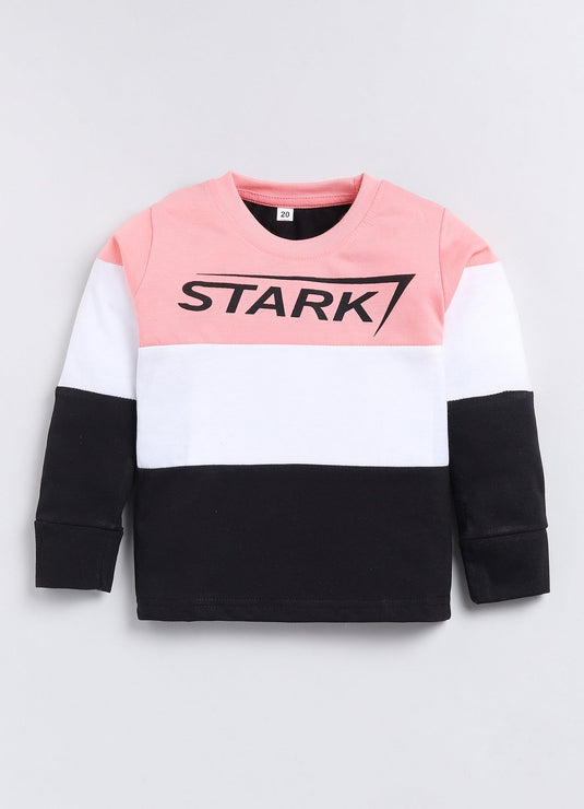 Stark Cotton Sinker Sweatshirt & Jogger Full Sleeves Clothing Set (Rose White Navy)