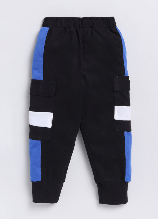 Streetwear Zipper Cotton Sinker Hoodie & Jogger Full Sleeves Clothing Set (RoyalBlue& Black)