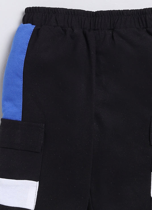 Streetwear Zipper Cotton Sinker Hoodie & Jogger Full Sleeves Clothing Set (RoyalBlue& Black)