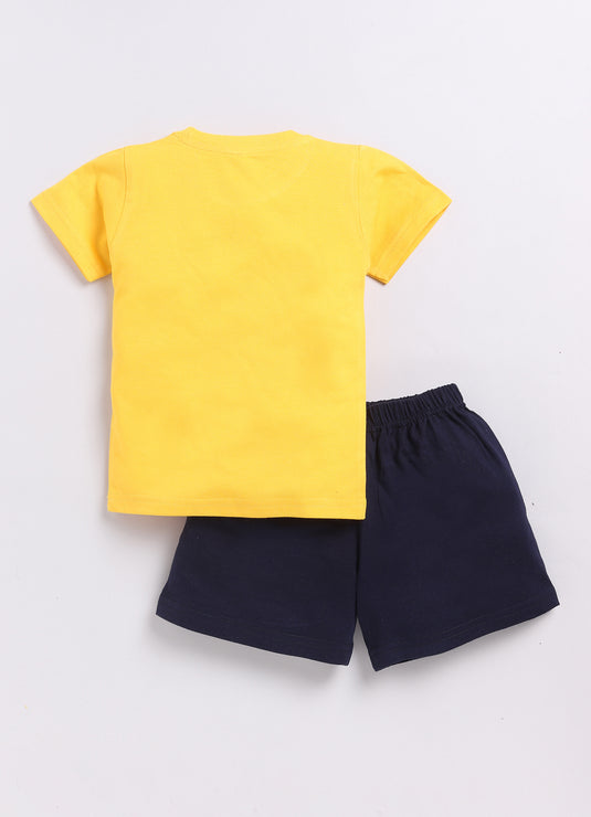 Sunshine "Play the Game" Yellow T-Shirt and Shorts Set for kids Boys