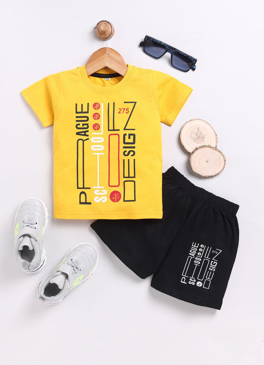 Sunshine Breeze Golden Yellow and Black Summer Set for kids Boys