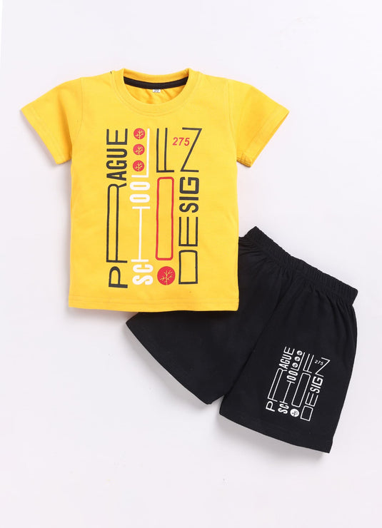 Sunshine Breeze Golden Yellow and Black Summer Set for kids Boys